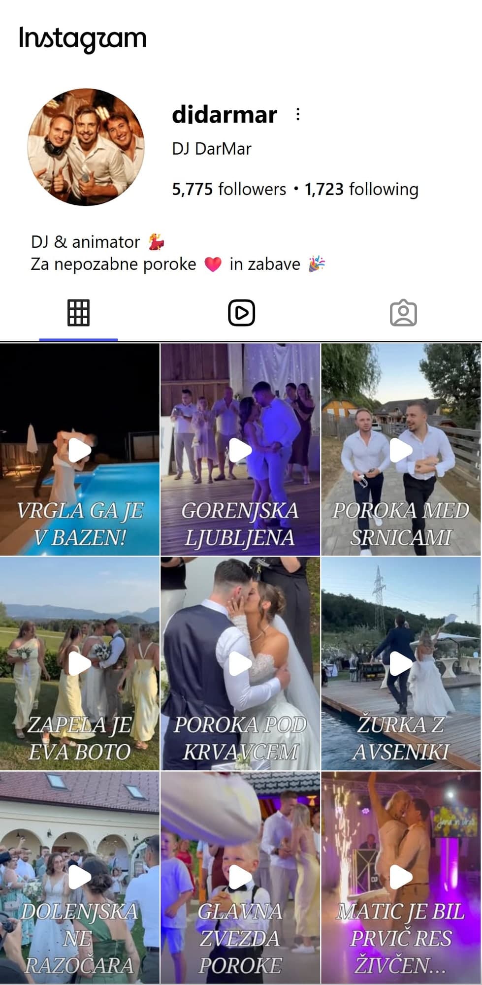 Instagram profil @djdarmar